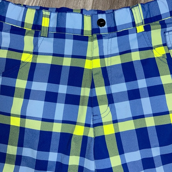 Nike Golf Plaid Shorts Sz Large Boys Polyester Spandex Waist w Stretch - Picture 6 of 10